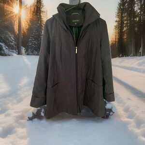 Jones New York Dark Purple Womens Coat Flannel Lined Size Medium